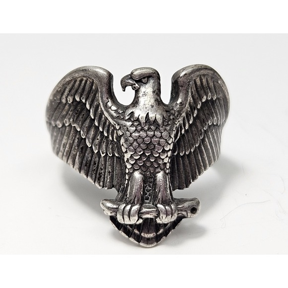 Other - Navajo Sterling Silver 3D Large Bald Eagle Band Ring Sz 11.75 12g Patriotic 925